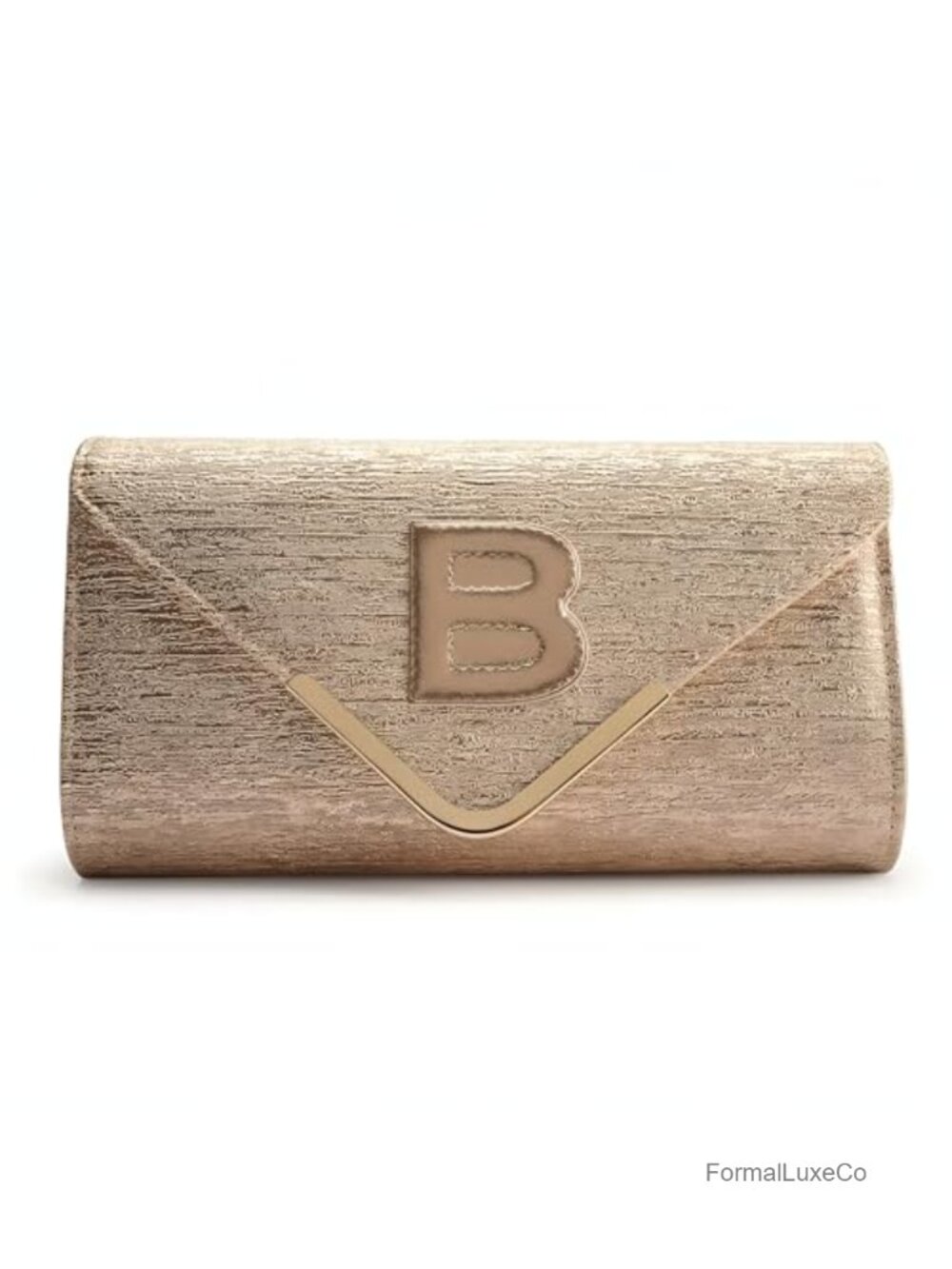 Gold Letter B Initial Clutch Purse Women Evening Bag Chain Strap Wedding Clutch